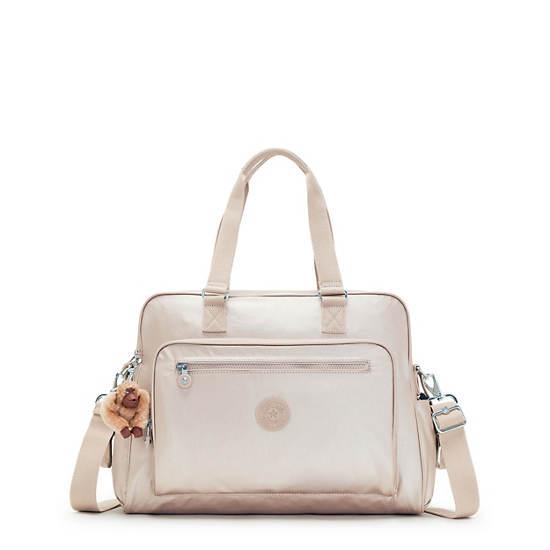 Kipling Alanna Klassiska Metallic Diaper Bag Väska Beige | SE 1977VR